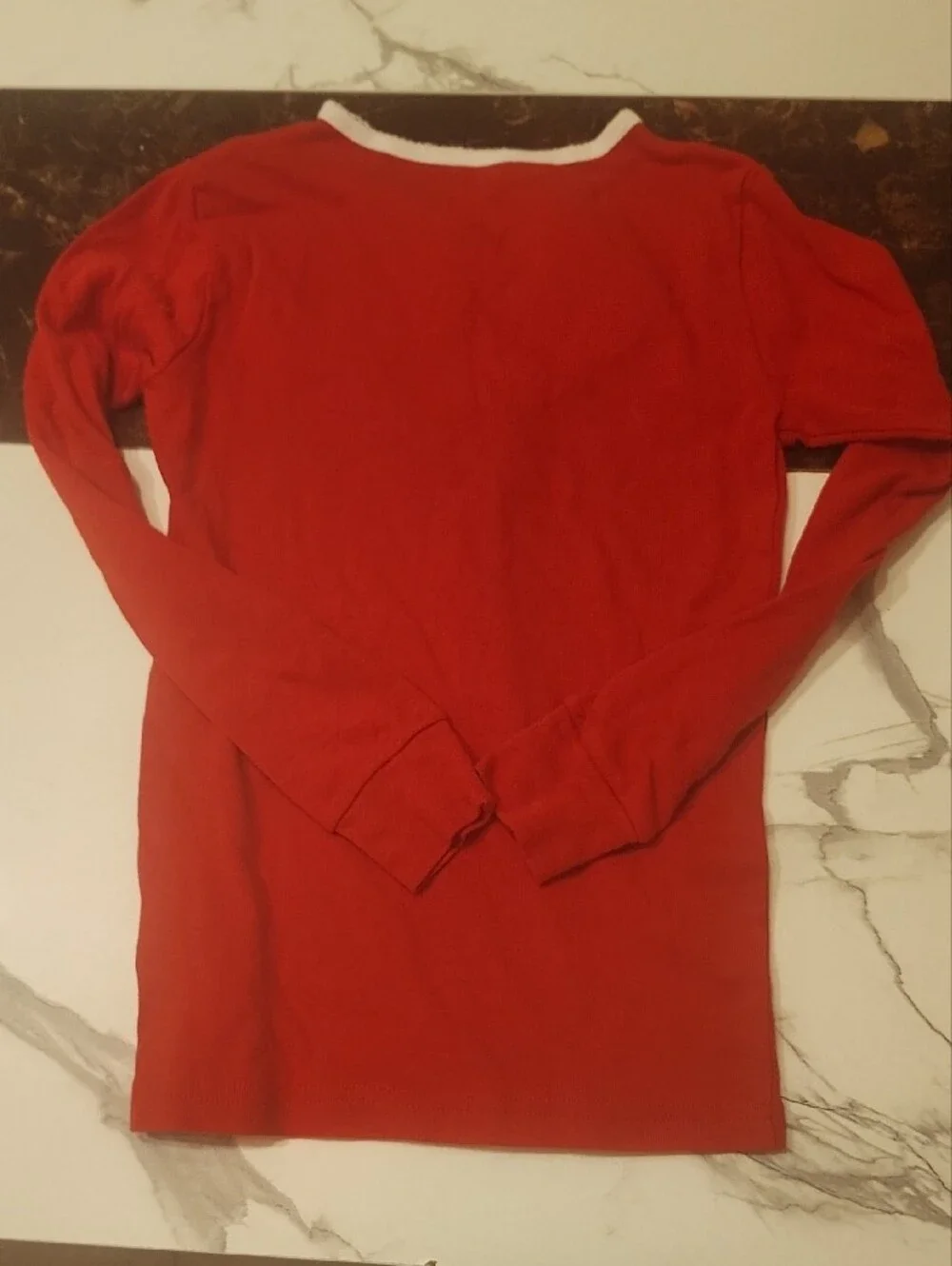 Carter's Red Long-Sleeve Santa Belt Top with White Collar
